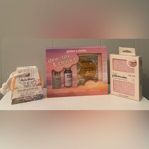 Grace & Stella Dew-Tox & Chill Kit ,Tommy Bahama Coral Sponge,Satin Pillowcase.